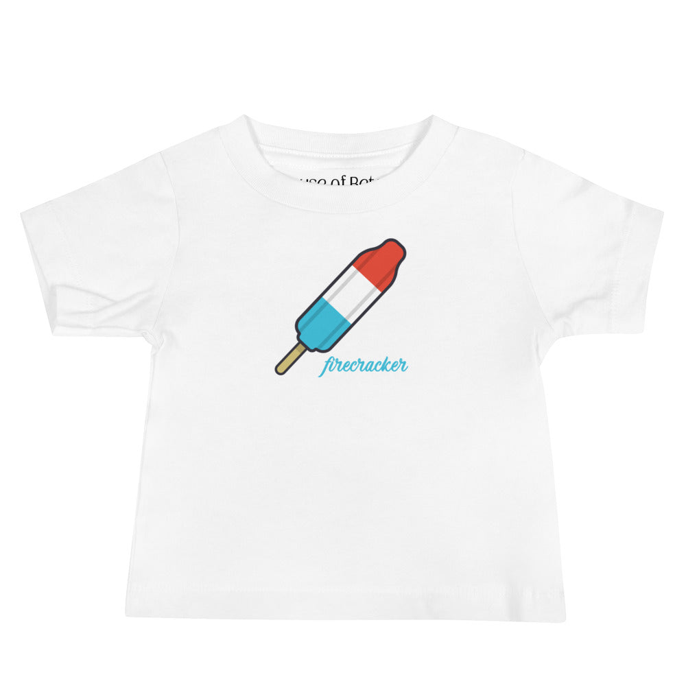 firecracker baby white tee