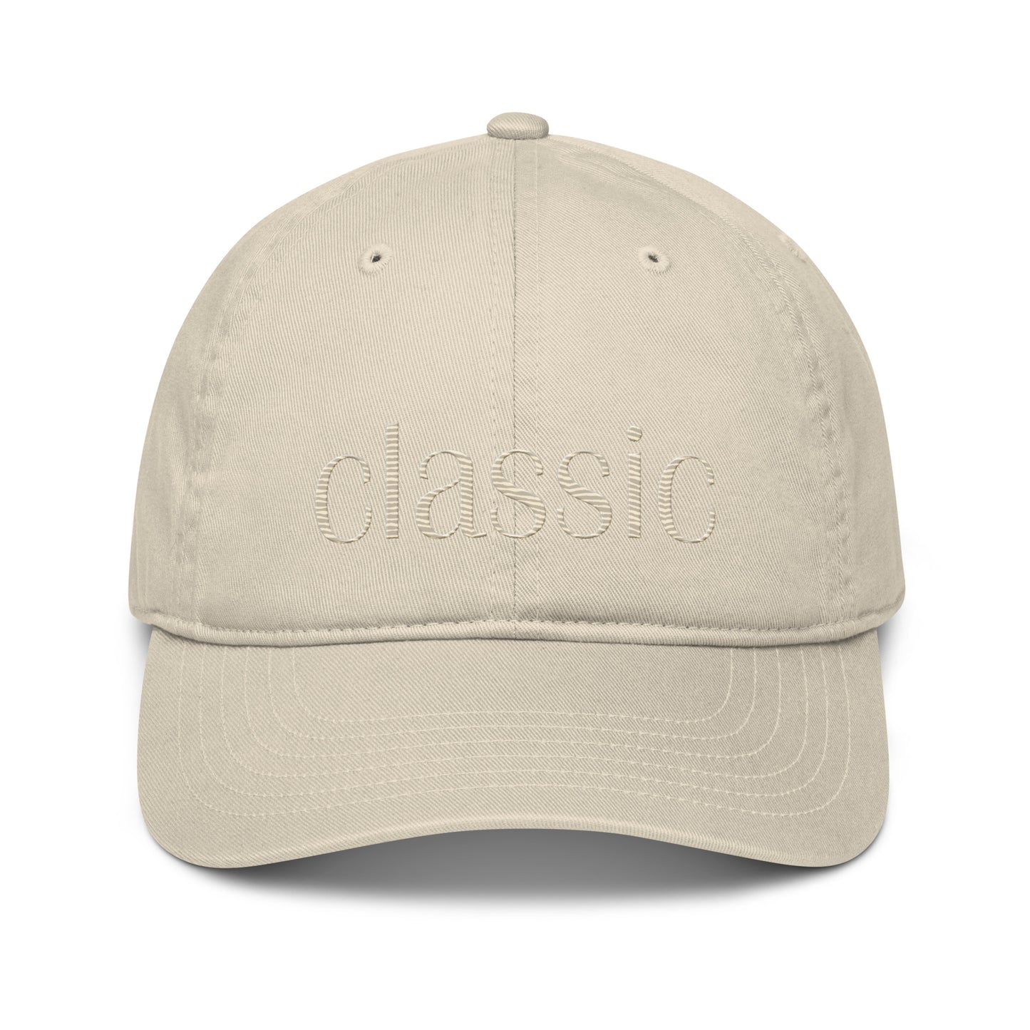 classic organic tan baseball hat