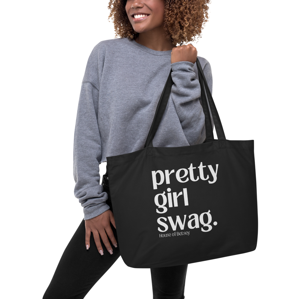 pretty girl swag organic black tote