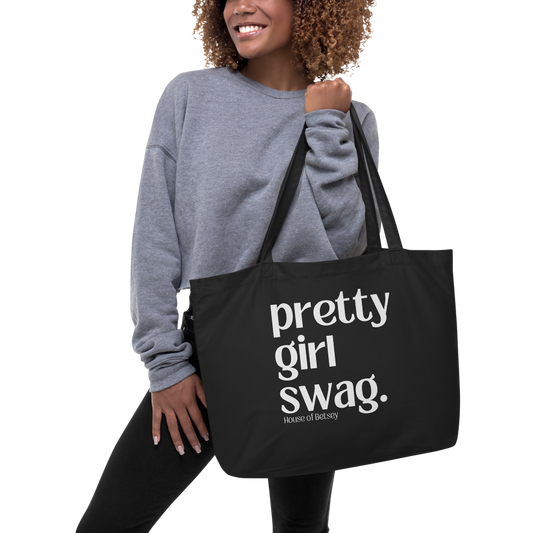 pretty girl swag organic black tote