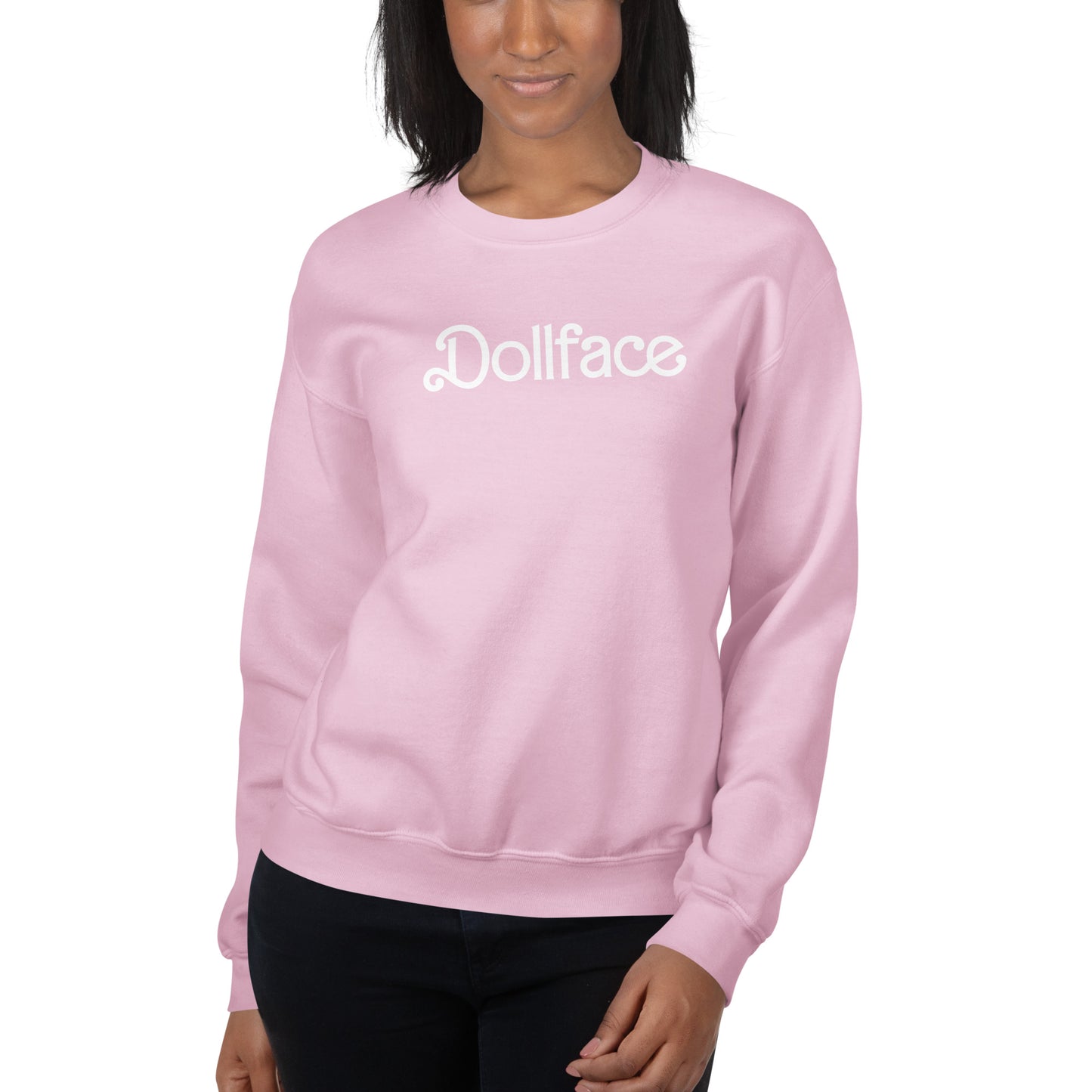 dollface seashell pink sweatshirt