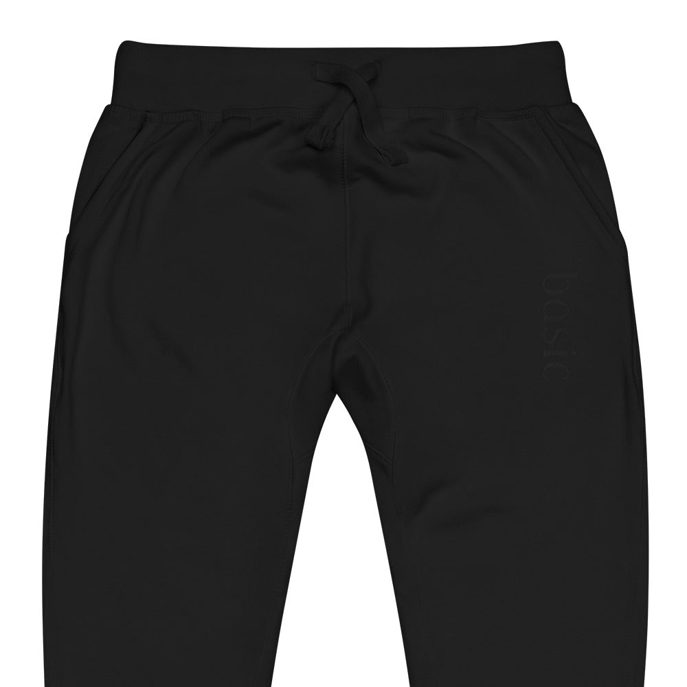 basic black joggers [embroidered]