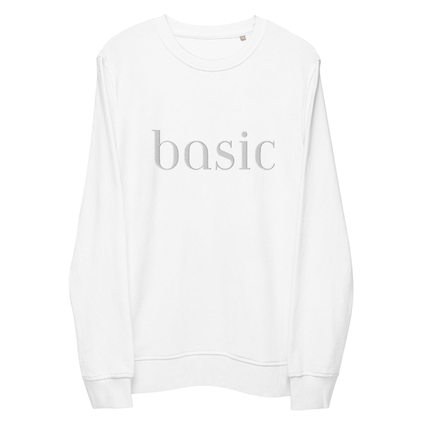 basic organic white sweatshirt [embroidered]