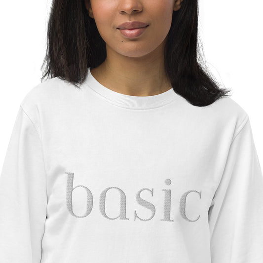 basic organic white sweatshirt [embroidered]