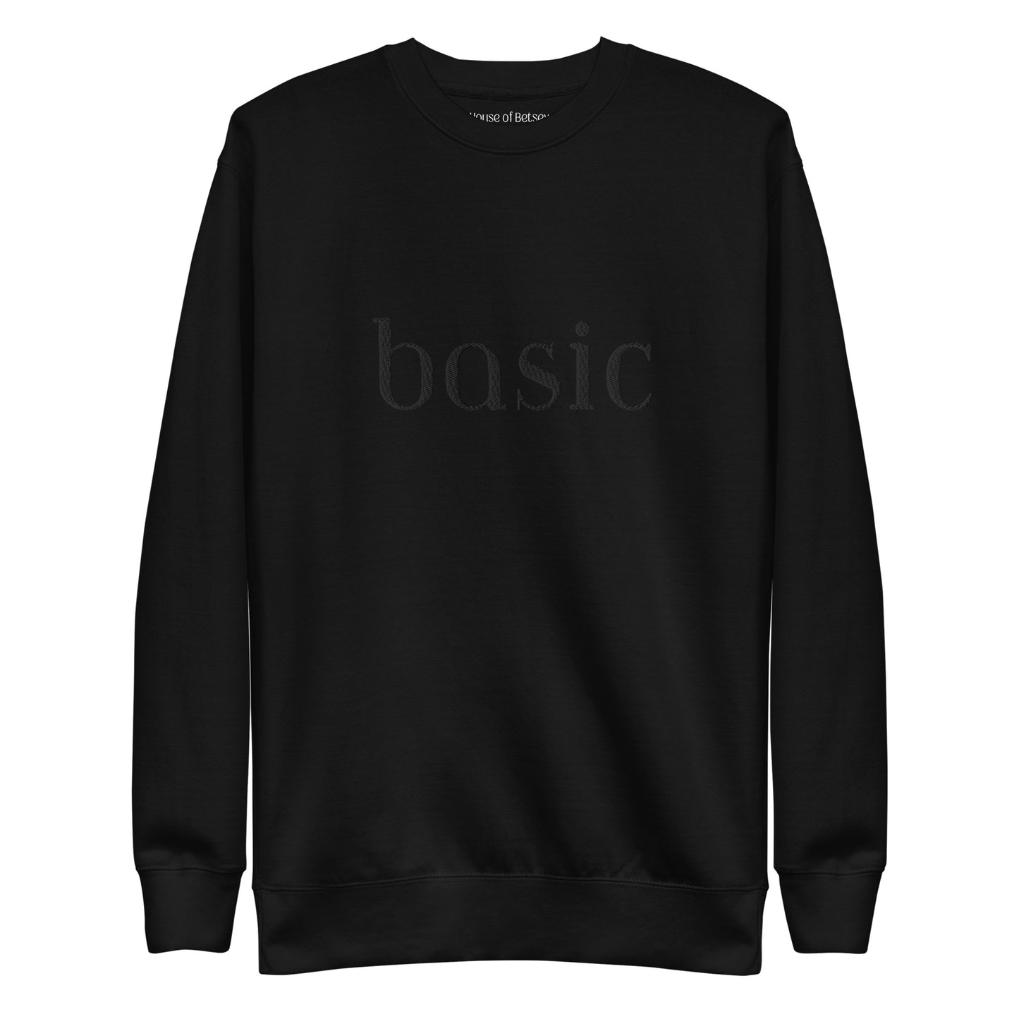 basic black sweatshirt [embroidered]