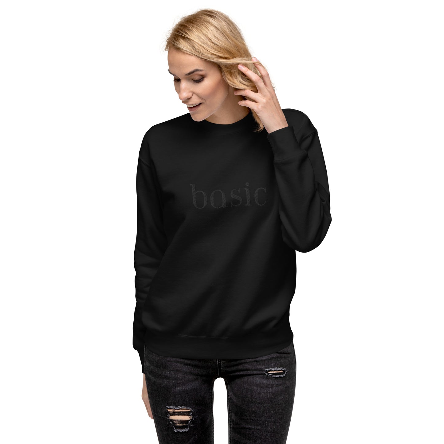 basic black sweatshirt [embroidered]