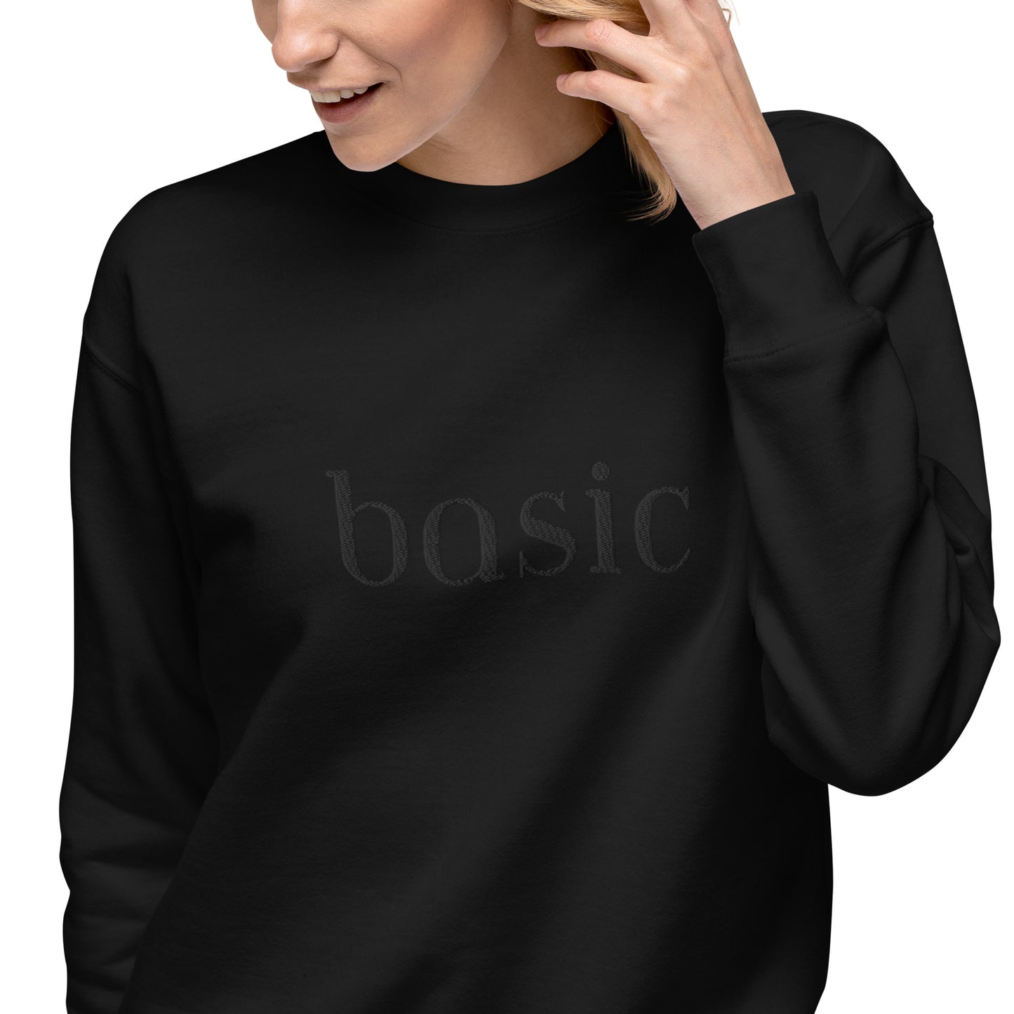 basic black sweatshirt [embroidered]