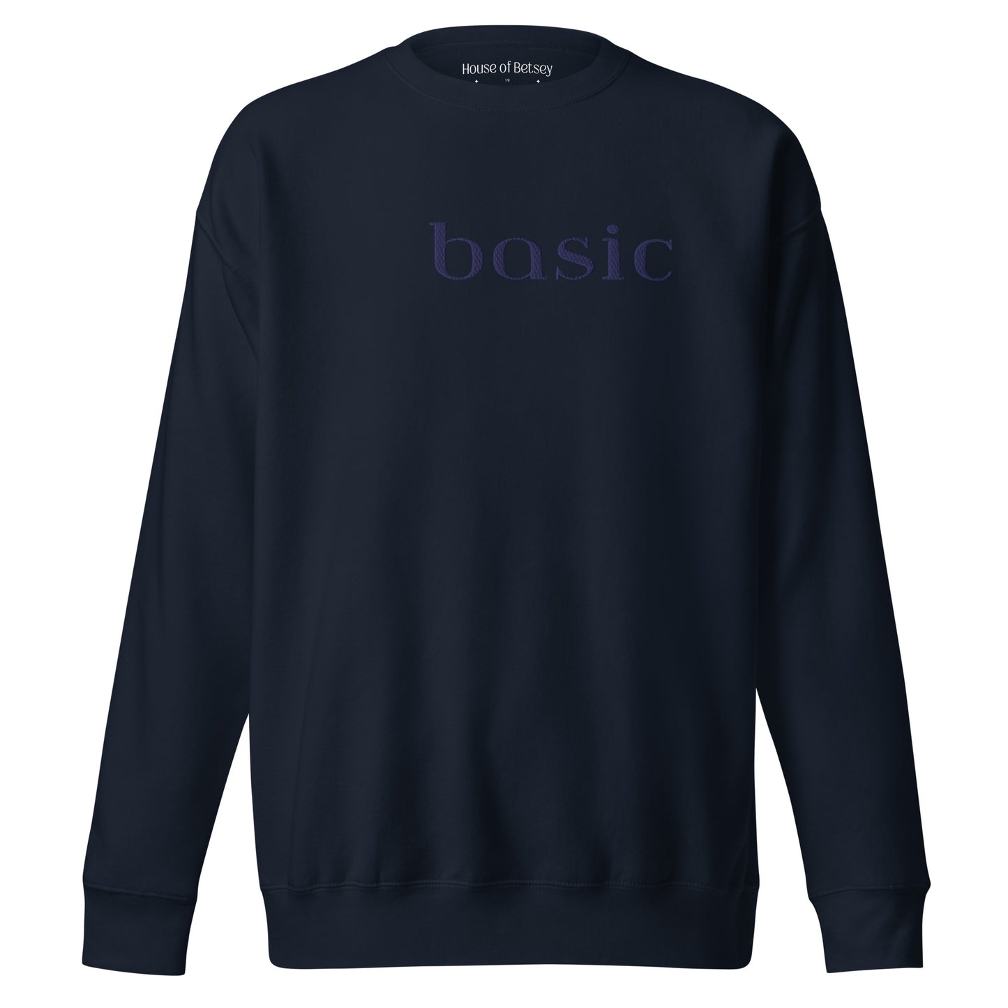 basic navy sweatshirt [embroidered]