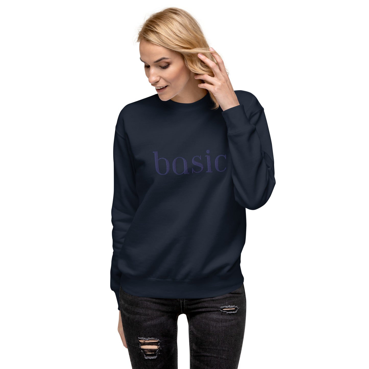 basic navy sweatshirt [embroidered]