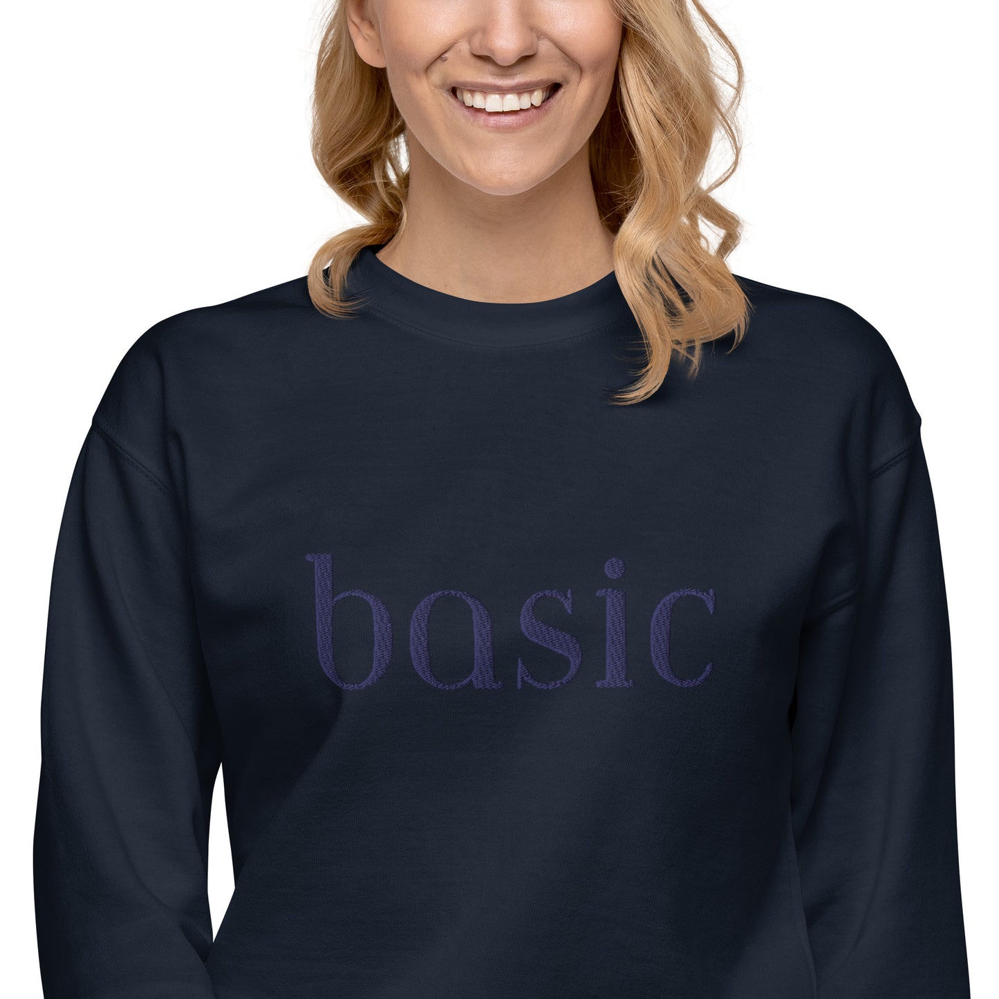 basic navy sweatshirt [embroidered]