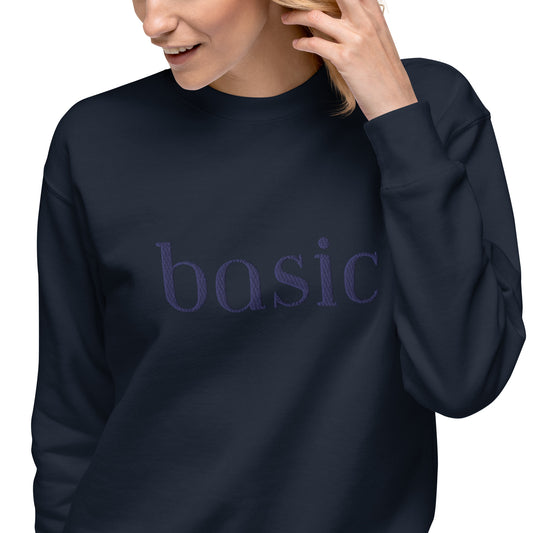 basic navy sweatshirt [embroidered]