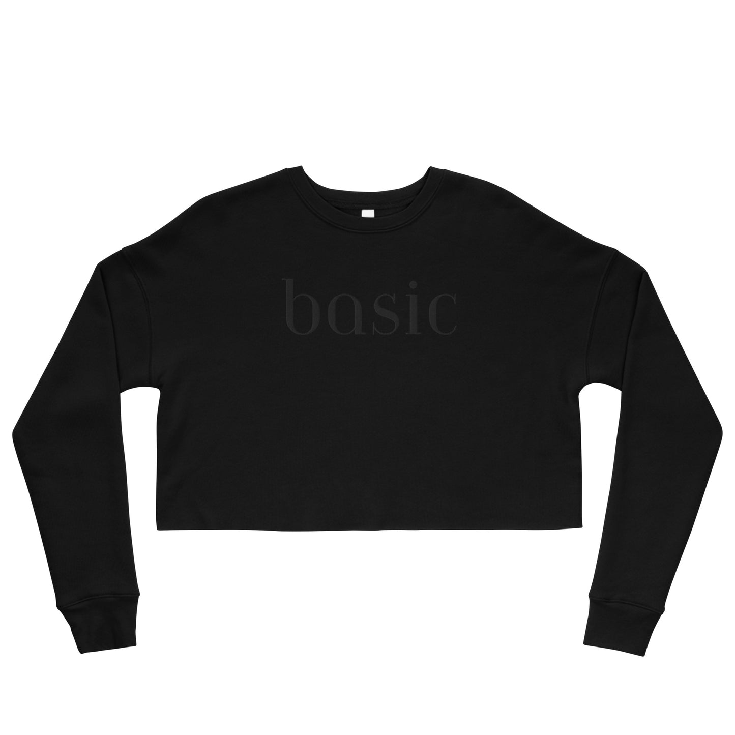 basic black crop sweatshirt [embroidered]