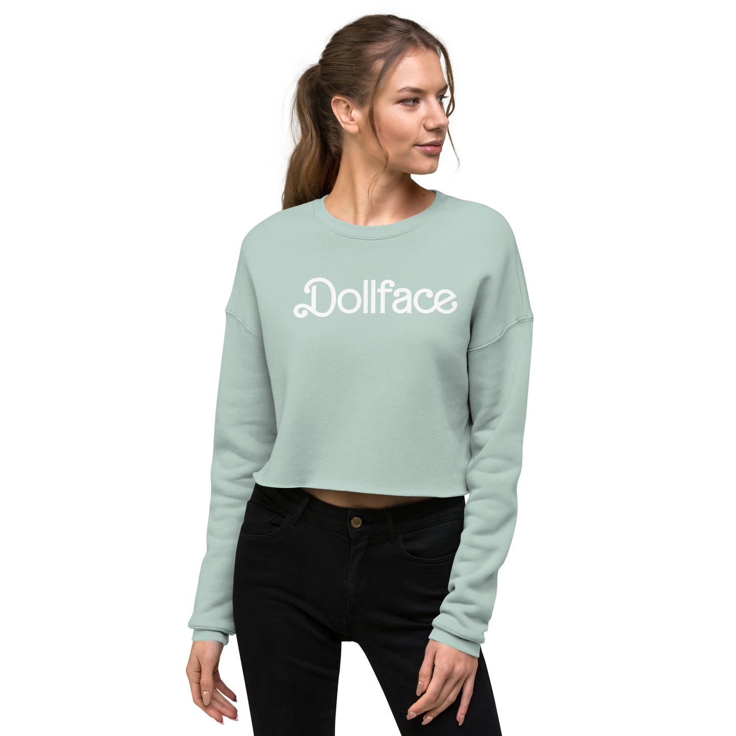 dollface sage crop sweatshirt